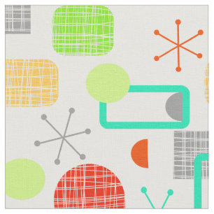 Modern Mid Century Colorful Geometric Atomic Star Stoff