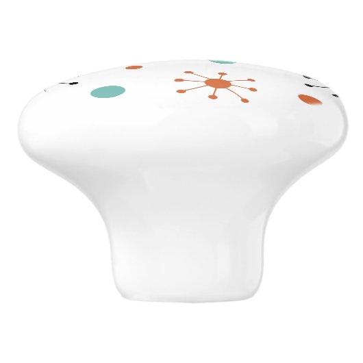 Modern Mid Century Retro Atomic Abstract Keramikknauf (Seitenansicht)