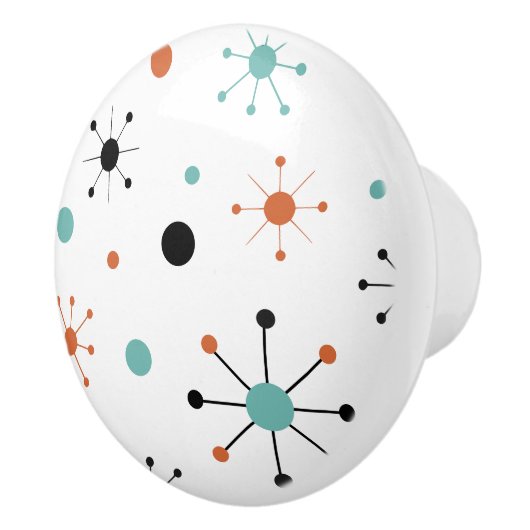 Modern Mid Century Retro Atomic Abstract Keramikknauf (Rechts)