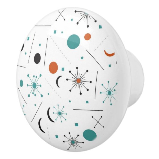 Modern Mid Century Retro Atomic Abstract Keramikknauf (Rechts)