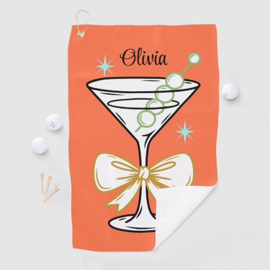 Modern Mid Century Trendy Chic Golfer  Golfhandtuch (Insitu)