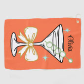 Modern Mid Century Trendy Chic Golfer  Golfhandtuch (Horizontal)