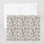 Modern Millennial Dad Doodle Pattern Father's Day Postkarte (Vorne/Hinten)