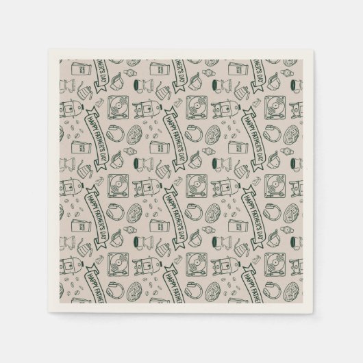 Modern Millennial Dad Doodle Pattern Father's Day Serviette (Vorderseite)