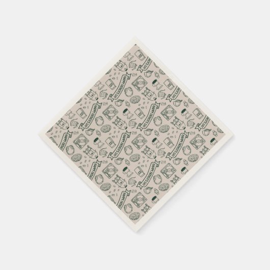 Modern Millennial Dad Doodle Pattern Father's Day Serviette (Ecke)