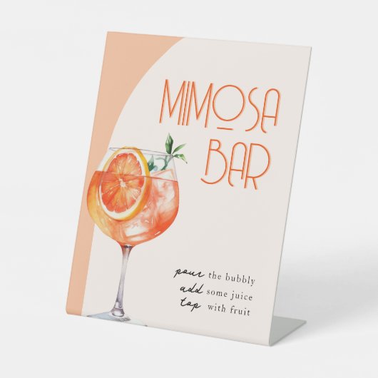 Modern Mimosa Bar Aperol Spritz Bridal Shower  Sockelschild (Vorderseite)
