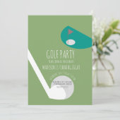 Modern Minature Golf Ball Court Birthday Party Einladung (Stehend Vorderseite)