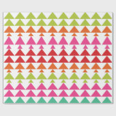 Modern Mini Christmas Trees Geometrisches Muster Geschenkpapier (Flach)