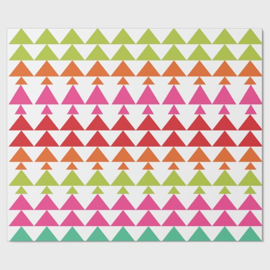 Modern Mini Christmas Trees Geometrisches Muster Geschenkpapier (Flach)