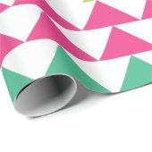 Modern Mini Christmas Trees Geometrisches Muster Geschenkpapier (Rolleneckpunkt)