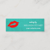 Modern Mini Makeup Künstler Rote Lippen Mini Visitenkarte (Vorderseite)