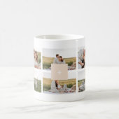 Modern Minimal 10-Photo Collage Couple Initials Kaffeetasse (Mittel)