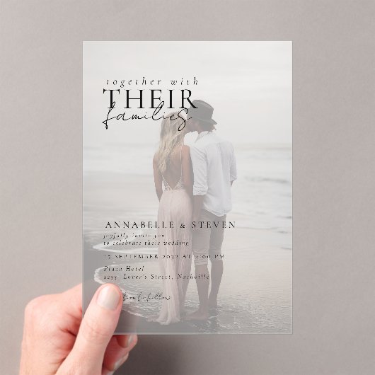 Modern, minimal, 1 Foto, Hochzeit Acryleinladungen (Insitu (Handheld))