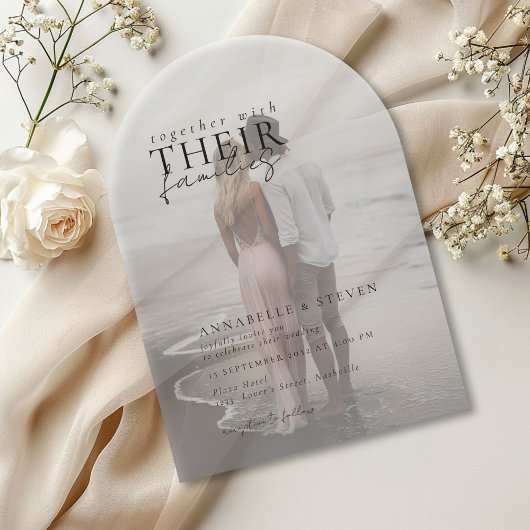 Modern, minimal, 1 Foto, Hochzeit Acryleinladungen