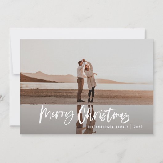 Modern minimal 1 Foto Rote Schrift Weihnachten (Vorderseite)