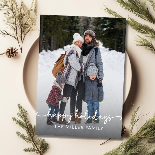 Modern Minimal 1 Foto Weihnachten Elegante Schrift