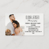 Modern & Minimal 2 Foto Layout Fotografie Visitenkarte (Rückseite)