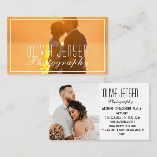 Modern & Minimal 2 Foto Layout Fotografie Visitenkarte (Vorne/Hinten)