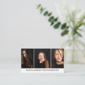 Modern & Minimal 3 Foto Layout Fotografie Visitenkarte (Stehend Vorderseite)