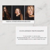 Modern & Minimal 3 Foto Layout Fotografie Visitenkarte (Vorne/Hinten)