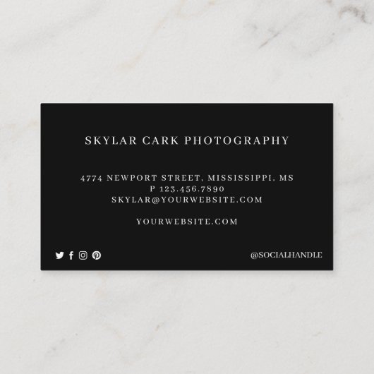 Modern & Minimal 3 Foto Layout Fotografie Visitenkarte (Rückseite)