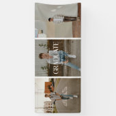 Modern Minimal 3-Photo Graduation Party Congrats Banner (Vertikal)