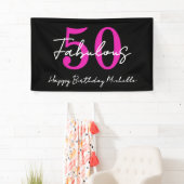 Modern Minimal 50 Fabulous 50th Birthday Party Banner (Insitu)