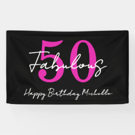 Modern Minimal 50 Fabulous 50th Birthday Party Banner