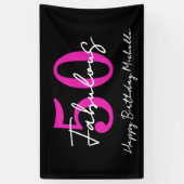 Modern Minimal 50 Fabulous 50th Birthday Party Banner (Vertikal)