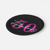 Modern Minimal 50 Fabulous 50th Birthday Party Pappteller (Schrägansicht)