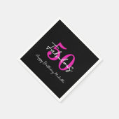 Modern Minimal 50 Fabulous 50th Birthday Party Serviette (Ecke)