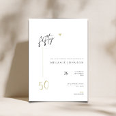 Modern Minimal 50th Birthday Party Invitation Einladung