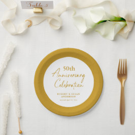 Modern Minimal 50th Wedding Anniversary Pappteller