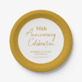 Modern Minimal 50th Wedding Anniversary Pappteller (Vorderseite)
