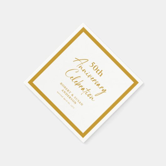 Modern Minimal 50th Wedding Anniversary Serviette (Ecke)