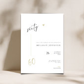 Modern Minimal 60th Birthday Party Invitation Einladung