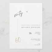 Modern Minimal 60th Birthday Party Invitation Einladung (Vorderseite)