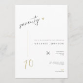 Modern Minimal 70th Birthday Party Invitation Einladung (Vorderseite)