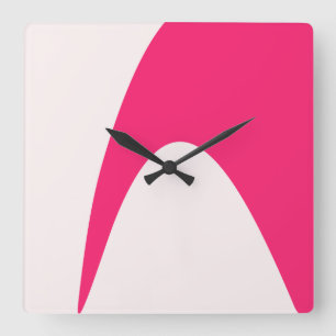 Modern minimal abstract magenta pink art quadratische wanduhr
