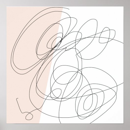 Modern minimal abstract scribble line art poster (Vorne)