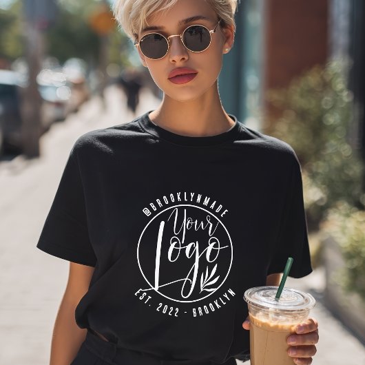 Modern Minimal Add Your Logo Social Business T-Shirt