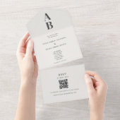 Modern Minimal All-in-One Wedding Invitation All In One Einladung (Abreißen)