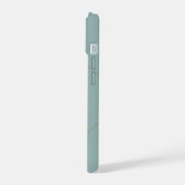 Modern Minimal Aqua Monogram Initial Botanical iPhone 15 Hülle (Linke Seite)