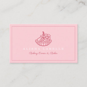 Modern & Minimal Bakery Blumenstrauß Logo Rosa Visitenkarte