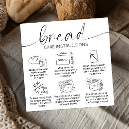Modern Minimal Bakery Bread Loaf Care Instructions Quadratische Visitenkarte
