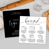 Modern Minimal Bakery Bread Loaf Care Instructions Quadratische Visitenkarte