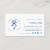 Modern & Minimal Bakery Style Piping Bag Logo Blau Visitenkarte (Rückseite)