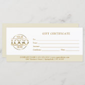 Modern Minimal Beige Business Logo Gift Card (Vorne/Hinten)