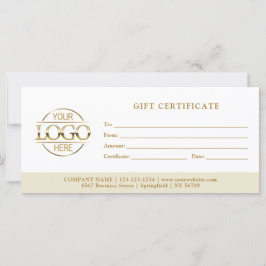 Modern Minimal Beige Business Logo Gift Card