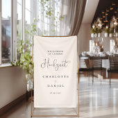 Modern, minimal, beige wedding banner